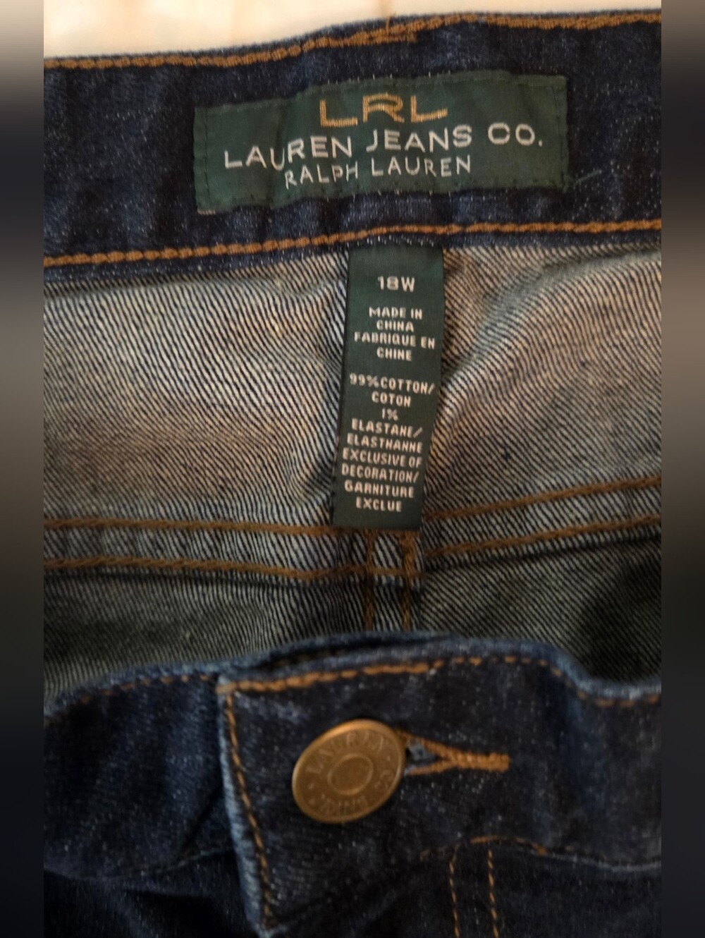 Ralph Lauren Dark Indigo Straight-Leg Women’s Jeans 18W - Picture 7 of 13